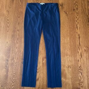 CABI 6 Navy Blue Newport Ponte Knit Side Zip Slim Trousers Office Pant Stretch